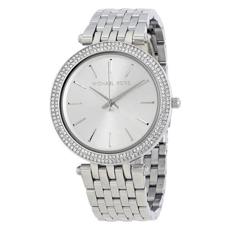 michael kors analog silver color watch for women|michael kors women's leather watch.